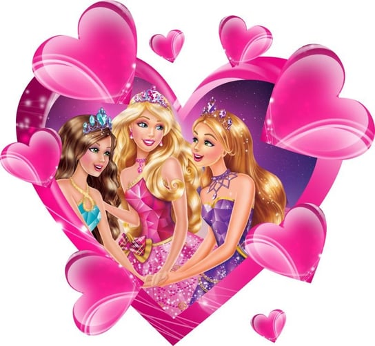 Naklejki Na Ścianę 3D Barbie 100X92Cm Serca Bajki NaklejkiOzdobne