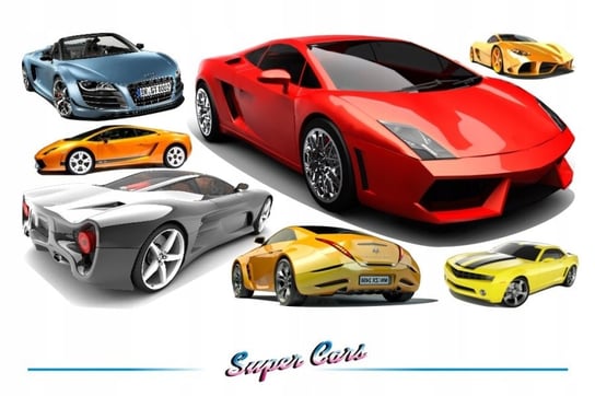 Naklejki na ścianę auta samochody - Super Cars 10, 100x50 cm Naklejkolandia