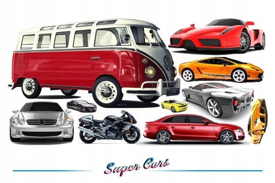 Naklejki na ścianę auta samochody - Super Cars 11, 100x50 cm Naklejkolandia