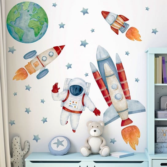Naklejki Na Ścianę Dla Dzieci Dekoracjan, Kosmos, Rakieta, Astronauta - Zestaw Xl Dekoracjan