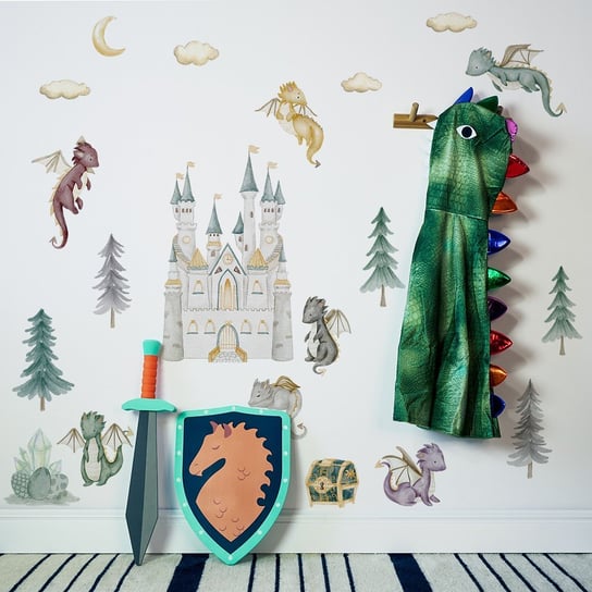 Naklejki Na Ścianę Dla Dzieci Dekoracjan, Smoki , The World Of Dragons - Zest. 13 Dekoracjan
