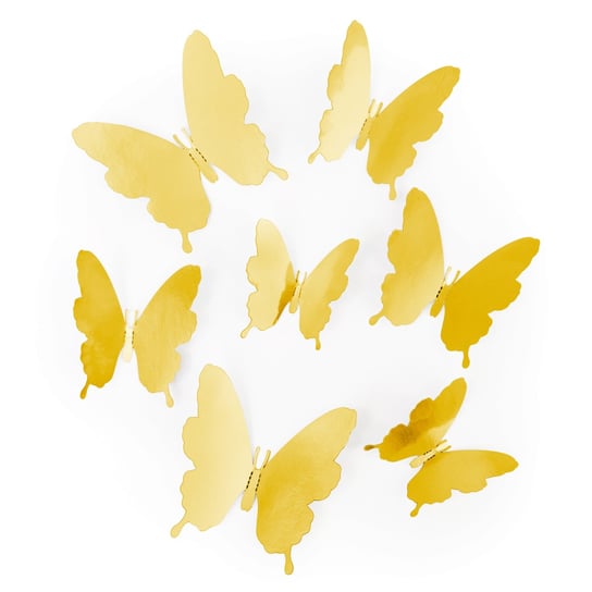 Naklejki na ścianę ozdobne 3D motylki złote 12szt Inna marka
