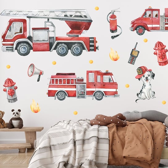 Naklejki na ścianę straż pożarna wóz strażacki strażak Mini Dekor