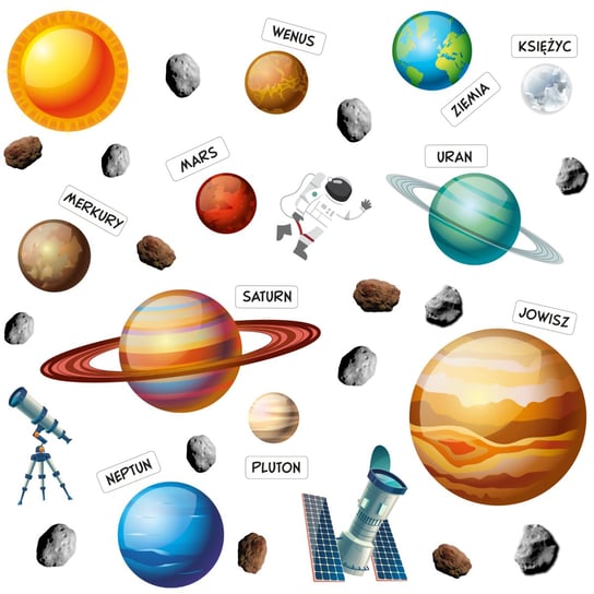 naklejki na ścianę Układ Słoneczny Kosmos Planety Inna marka