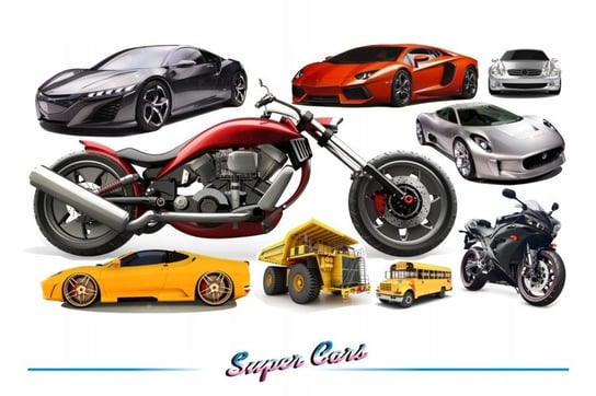 Naklejki na ścianę z samochodami - Super Cars 13, 200x100 cm Naklejkolandia