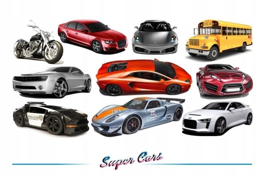 Naklejki na ścianę z samochodami - Super Cars 4, 200x100 cm Naklejkolandia