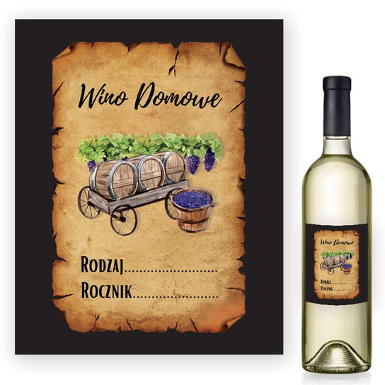 Naklejki Na Wino Domowe "Winnica" - 10 Sztuk Szalony Kot