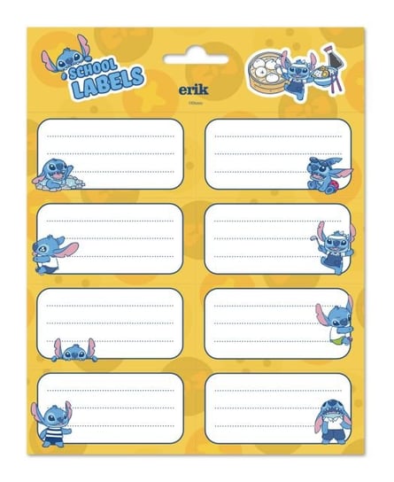 Naklejki na zeszyty książki Disney Stitch Stich dla dzieci do szkoły 16 szt Disney