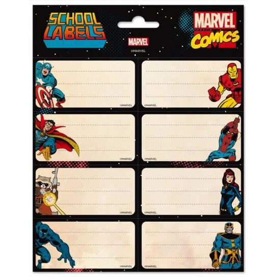 Naklejki na zeszyty Marvel Comics Avengers Naklejki dla dzieci Zestaw 16 sztuk Marvel