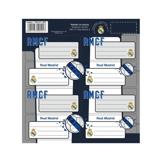 Naklejki na zeszyty podręczniki 8szt Real Madrid Astra