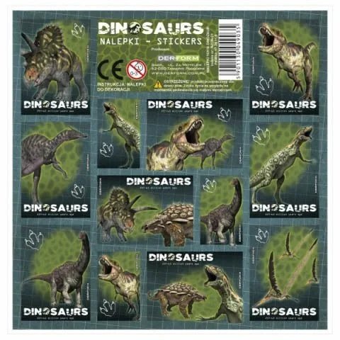 naklejki nalepki dinozaury 24 szt Derform