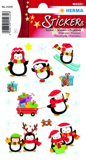 Naklejki ozdobne, świąteczne, Pingwiny Herma