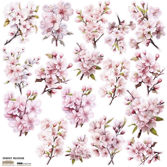 NAKLEJKI PAPIEROWE 24x24 ScrapLove Cherry Blossom kwiat jabłoni Inna marka
