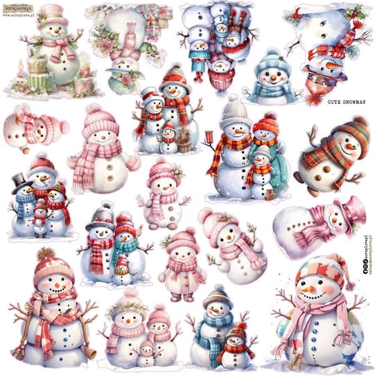 NAKLEJKI PAPIEROWE 24x24 ScrapLove - Cute snowman scraplove.pl