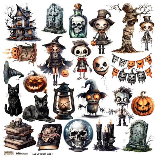 Naklejki papierowe 24x24 ScrapLove - Halloween Set 1 scraplove.pl