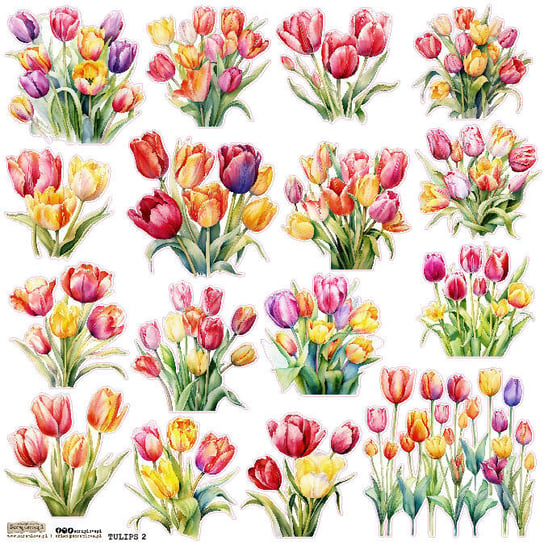 NAKLEJKI PAPIEROWE 24x24 ScrapLove Tulipany 2 Inna marka