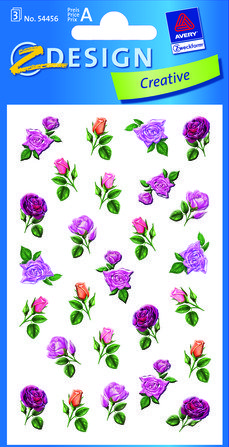 Naklejki Papierowe- Kwiaty Róże Różyczki AVERY