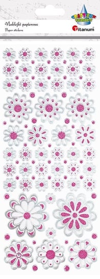 Naklejki Papierowe Kwiaty Srebrno-Fuksjowe 89 Szt Titanum Titanum
