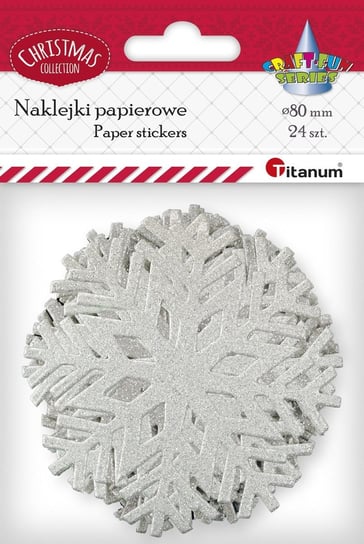 Naklejki Papierowe Płatek Śniegu Srebrny 8Cm 24 Szt Titanum Titanum