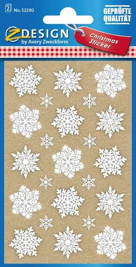 Naklejki papierowe Z-Design - Płatki śniegu 2/15/30 - papier recyklingowany AVERY Zweckform