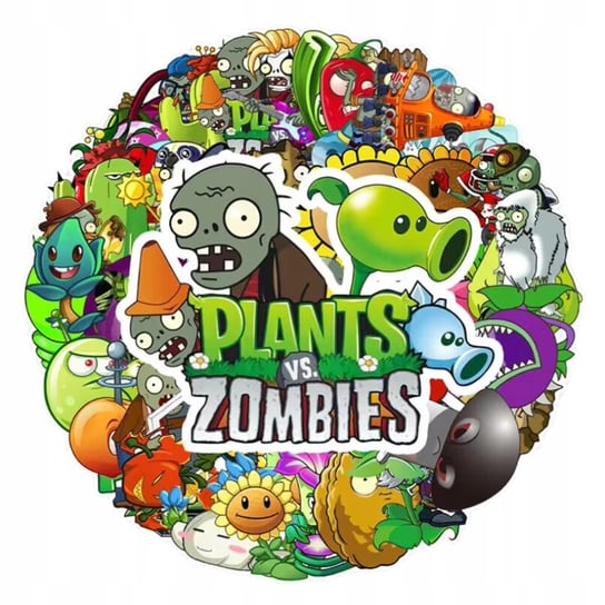 NAKLEJKI Plants vs. Zombies MIX 50 szt Inna marka