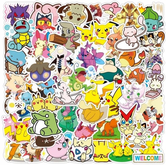 Naklejki Pokemon Anime Pikachu 50 szt. Motywacyjne Zazu
