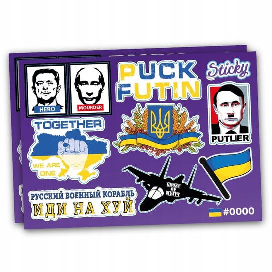Naklejki Putin Ukraina Okręt Na Auto, Samochód, Motor Mix 10 Szt Sticky Studio