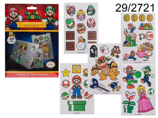 Naklejki Super Mario zestaw 39 sztuk Kemis - House of Gadgets