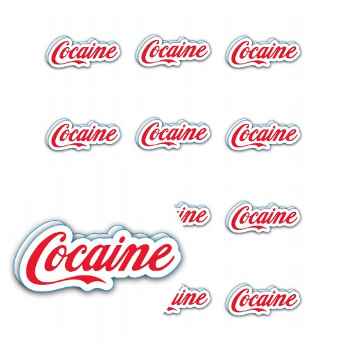 Naklejki Świąteczne Na Prezenty Coca Cola Cocaine Wlepki 10 Sztuk Sticky Studio
