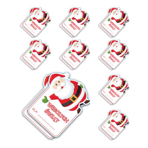 Naklejki Świąteczne Na Prezenty Święty Mikołaj Wlepki Na Święta 10 Szt Sticky Studio