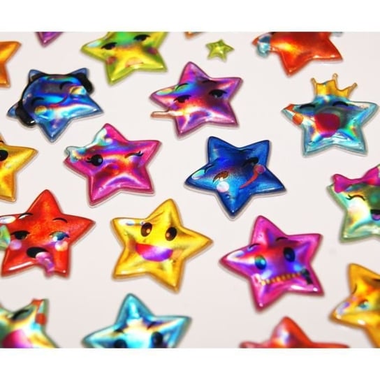 Naklejki wielokrotnego użytku - Relief 3D - Gwiazdki emoji - Tweeny - Dla dzieci od 5 roku życia Inna marka