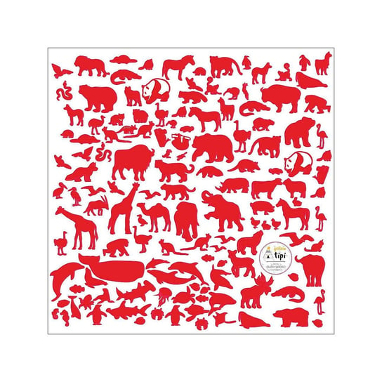 Naklejki World Animals Red, 60x60cm Yellow Tipi