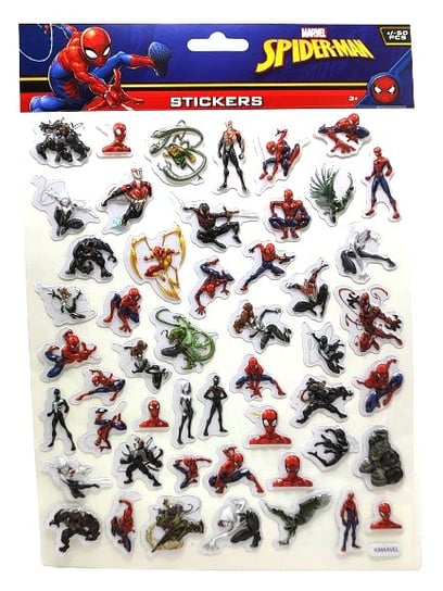 Naklejki wypukłe Marvel Spider-Man ok. 50 sztuk wersja 2 Inna marka