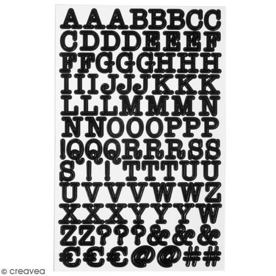 Naklejki z alfabetem i symbolami - Czarny - 380 naklejek Rayher Naklejki z alfabetem: Wzór: Alfabet i symbole Kolor: Czarny Materiał Inna marka