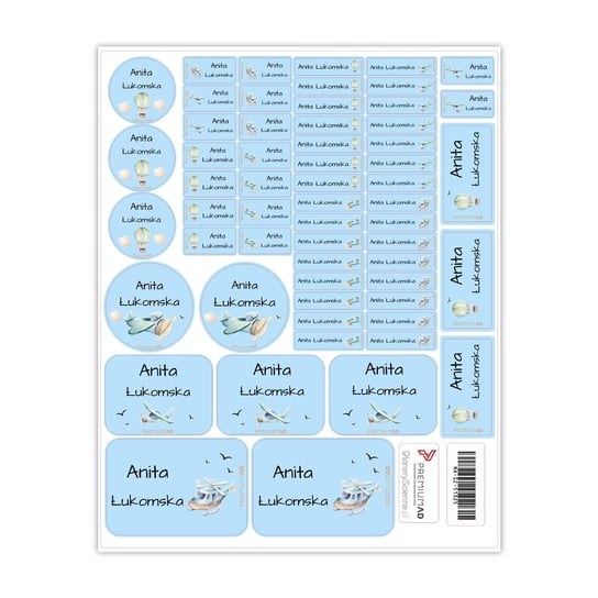 Naklejki z imieniem twojego dziecka do szkoły lub przedszkola - 16. SAMOLOT PremiumAd