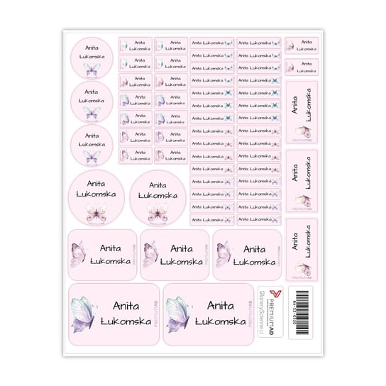 Naklejki z imieniem twojego dziecka do szkoły lub przedszkola - 19. MOTYLKI PremiumAd