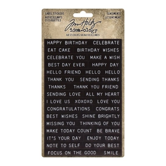 Naklejki z napisami Tim Holtz - Idea-ology - SENTIMENTS 68 szt. Tim Holtz