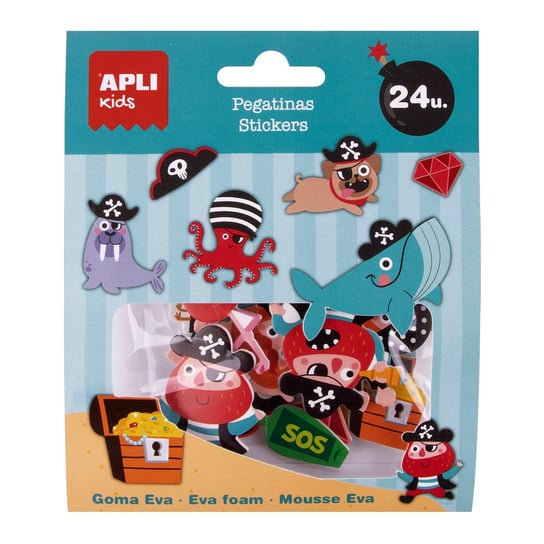 Naklejki z pianki EVA Apli Kids - Piraci 24 szt. APLI Kids