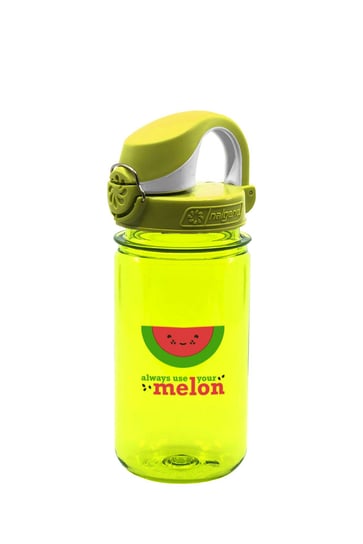 Nalgene, Butelka dla dzieci, Green with Iguana OTF Cap and Melon, żółty, 350 ml Nalgene