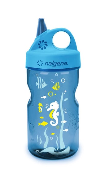 Nalgene, Butelka dla dzieci, Grip-n-Gulp Blue with Seahorse Art, niebieski, 350 ml Nalgene