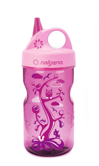 Nalgene, Butelka dla dzieci, Grip-n-Gulp Pink with Woodland Art, różowy, 350 ml Nalgene