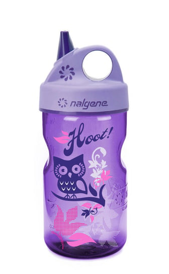 Nalgene, Butelka dla dzieci, Grip-n-Gulp purple with Hoot Art, fioletowy, 350 ml Nalgene