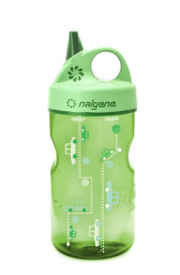 Nalgene, Butelka dla dzieci, Grip-n-Gulp Spring Green with Cars Art, zielony, 350 ml Nalgene