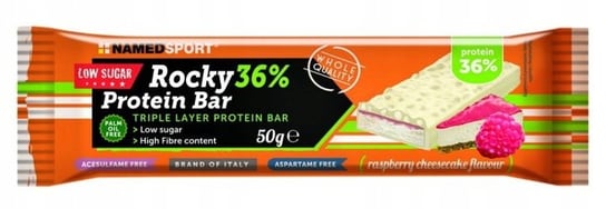 Namedsport Rocky 36 % Protein Bar Baton wysokobiałkowy o smaku sernika malinowego 50 g Namedsport