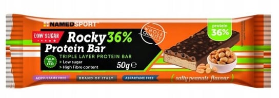 Namedsport Rocky 36 % Protein Bar Baton wysokobiałkowy o smaku słonych orzeszków 50 g Namedsport