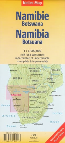 Namibia, Botswana. Mapa 1:1 500 000 Wydawnictwo Nelles
