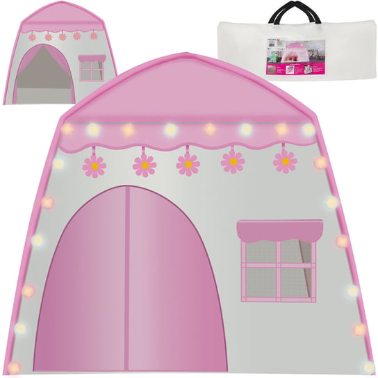 Namiot dla Dzieci Domek Zamek do Domu Ogrodu Pałac Zestaw + Girlanda LED KRUZZEL Kruzzel