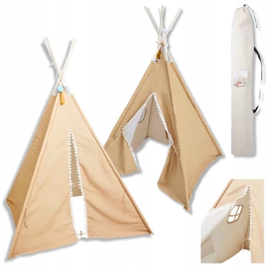 NAMIOT DLA DZIECI TIPI DO POKOJU DLA DZIECKA BEŻOWY 120x120x160 cm Inna marka