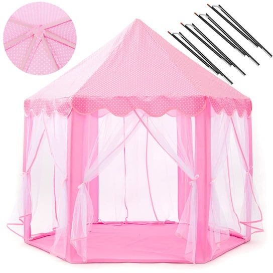 Namiot dla dzieci zamek domek do ogrodu różowy Springos