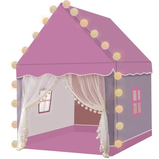 Namiot Domek dla Dzieci, Lampki LED, Róż, KRUZZEL Kruzzel